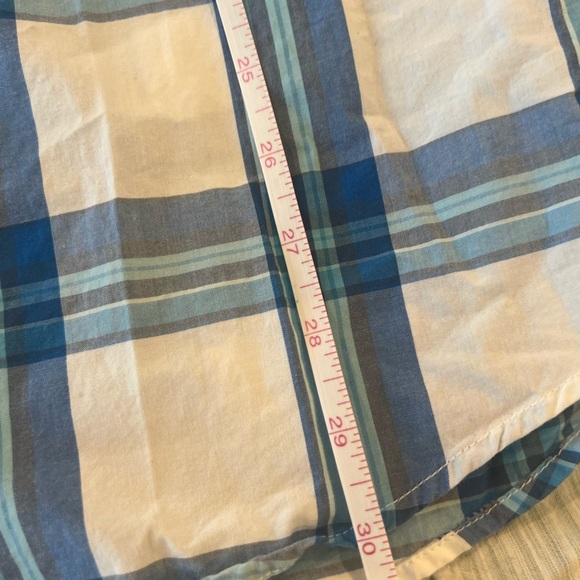 American Eagle Men’s XXL Blue White Plaid Button Down Shirt - Picture 4 of 6